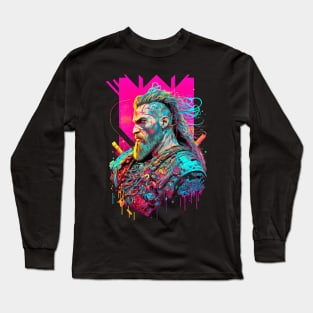 Neon Cyberpunk Viking - V1.09 Long Sleeve T-Shirt